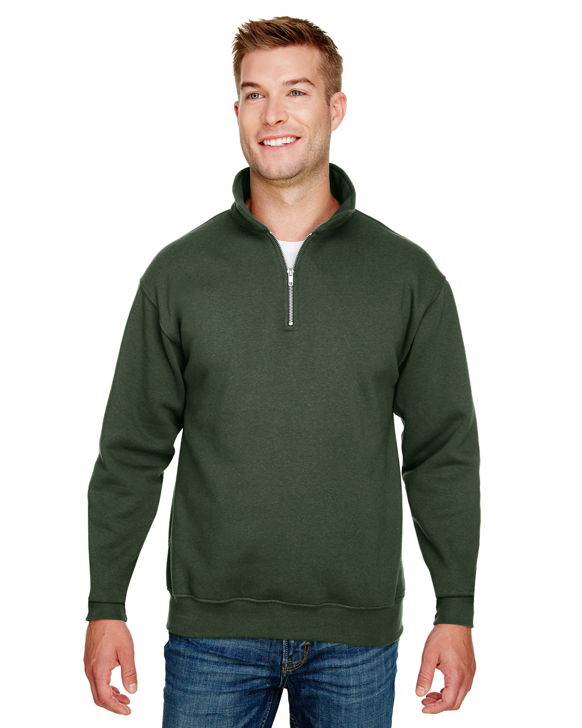 Bayside BA920 Unisex 9.5 oz. 80/20 Quarter-Zip Pullover Sweatshirt