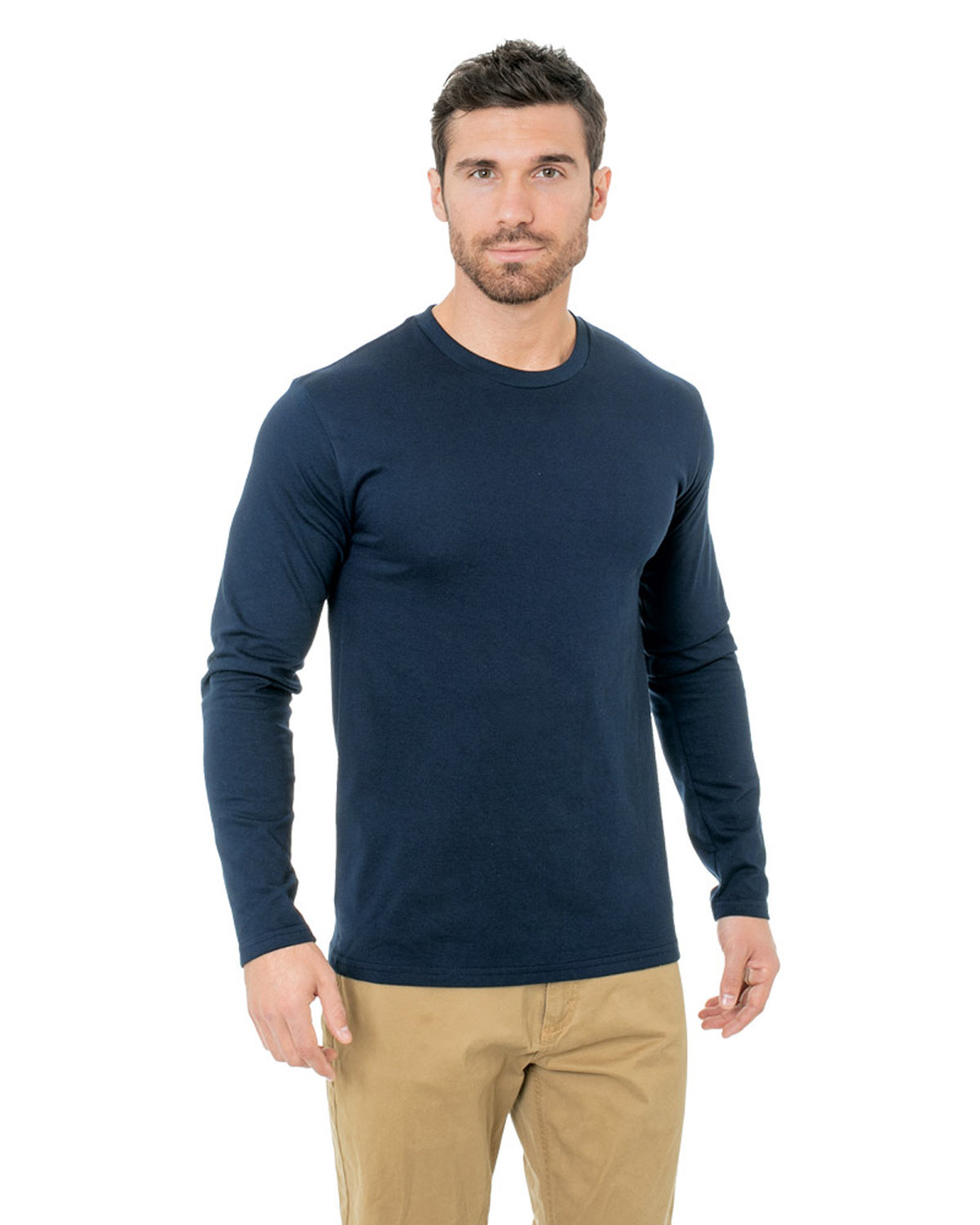 Bayside BA9550 Unisex Fine Jersey Long-Sleeve Crew T-Shirt