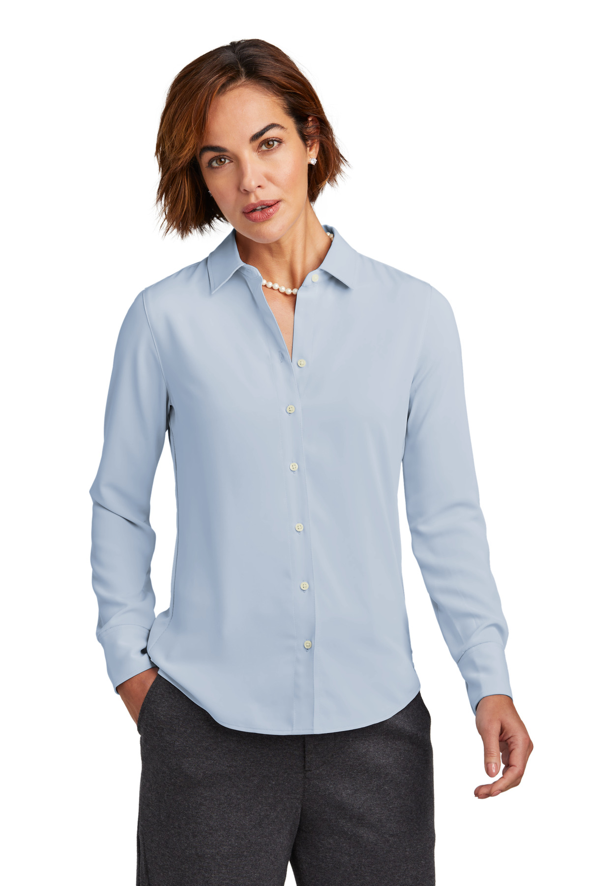 Brooks Brothers Women's Full-Button Satin Blouse BB18007