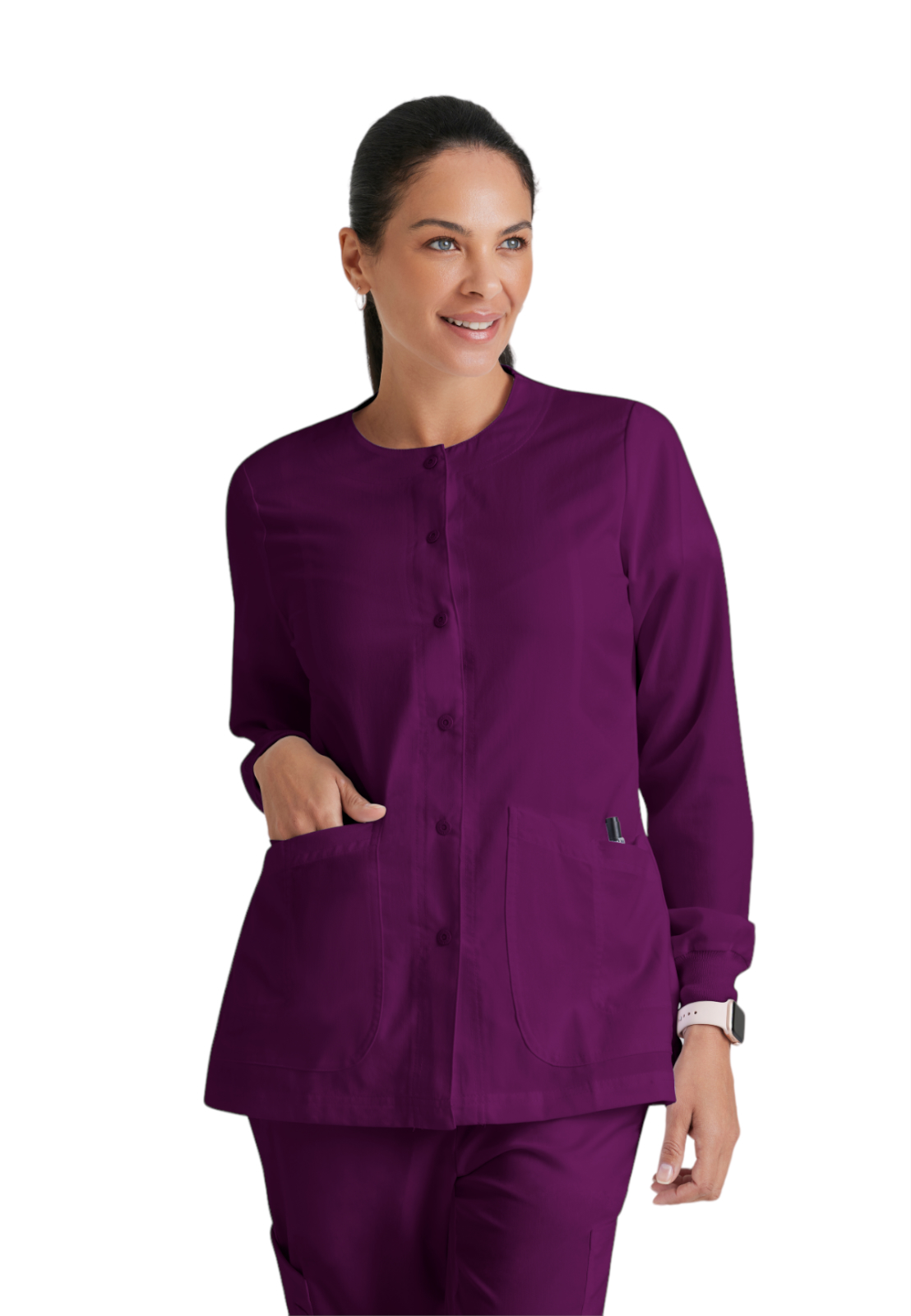 Grey's Anatomy 4450 Women's Four-Pocket Zip-Up Jamie Warm Up Scrub Jacket