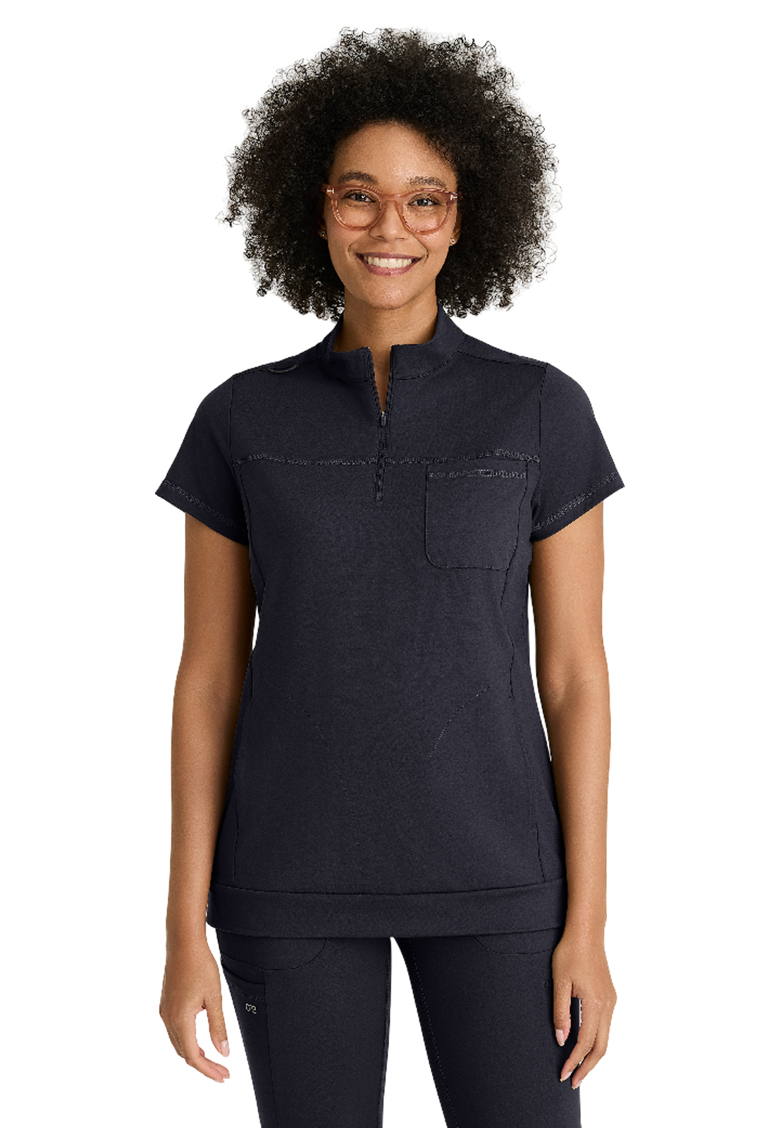 Barco BOT270 Women's Three-Pocket Mock Neck Vigor Scrub Top