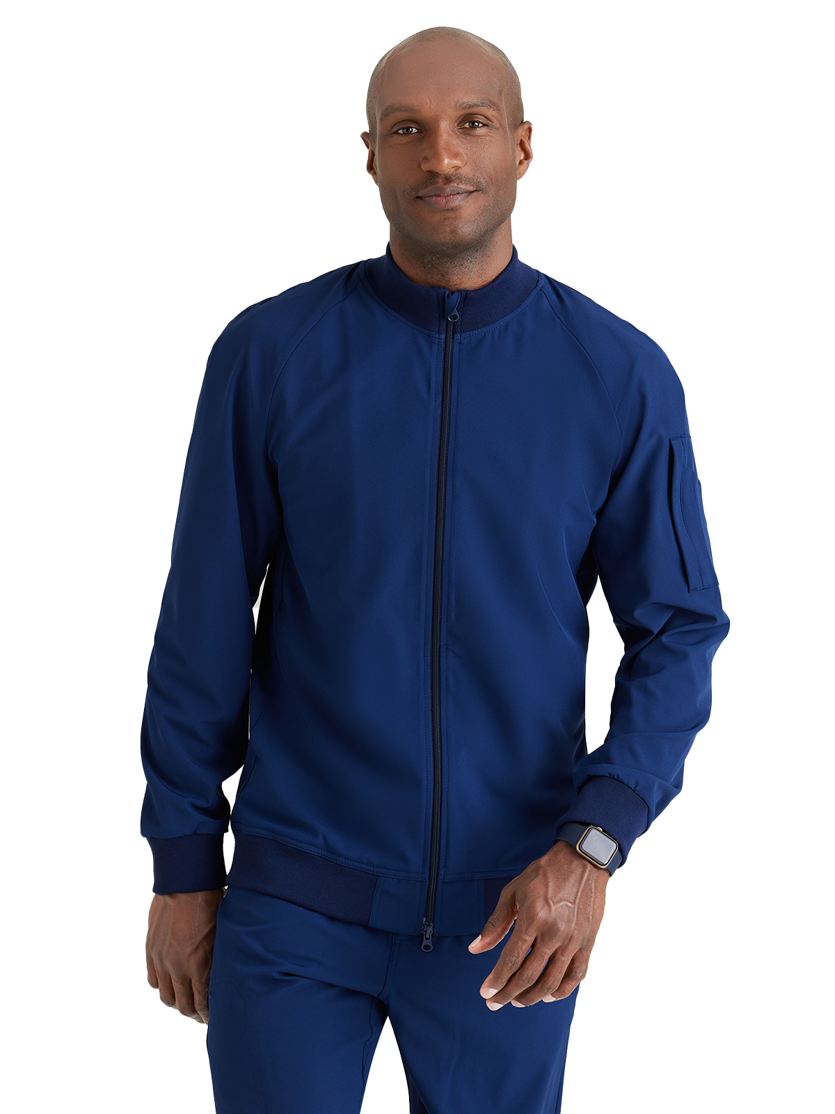 Barco BOW883 Men's Three-Pocket Zip-Up Amplify Warm-Up Scrub Jacket