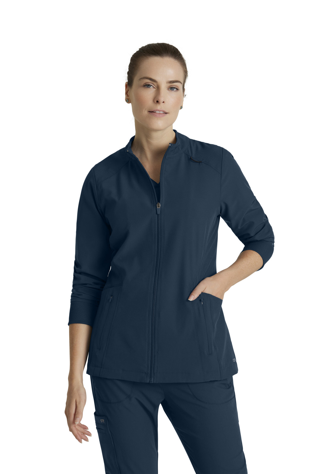Barco BOW894 Women's Four-Pocket Zip-Up Venture Warm-Up Scrub Jacket