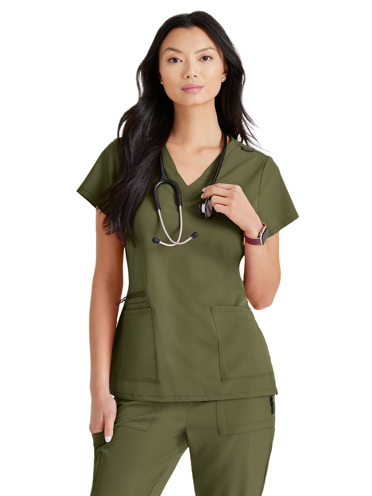 Barco BUT167 Women's Four-Pocket V-Neck Purpose Scrub Top