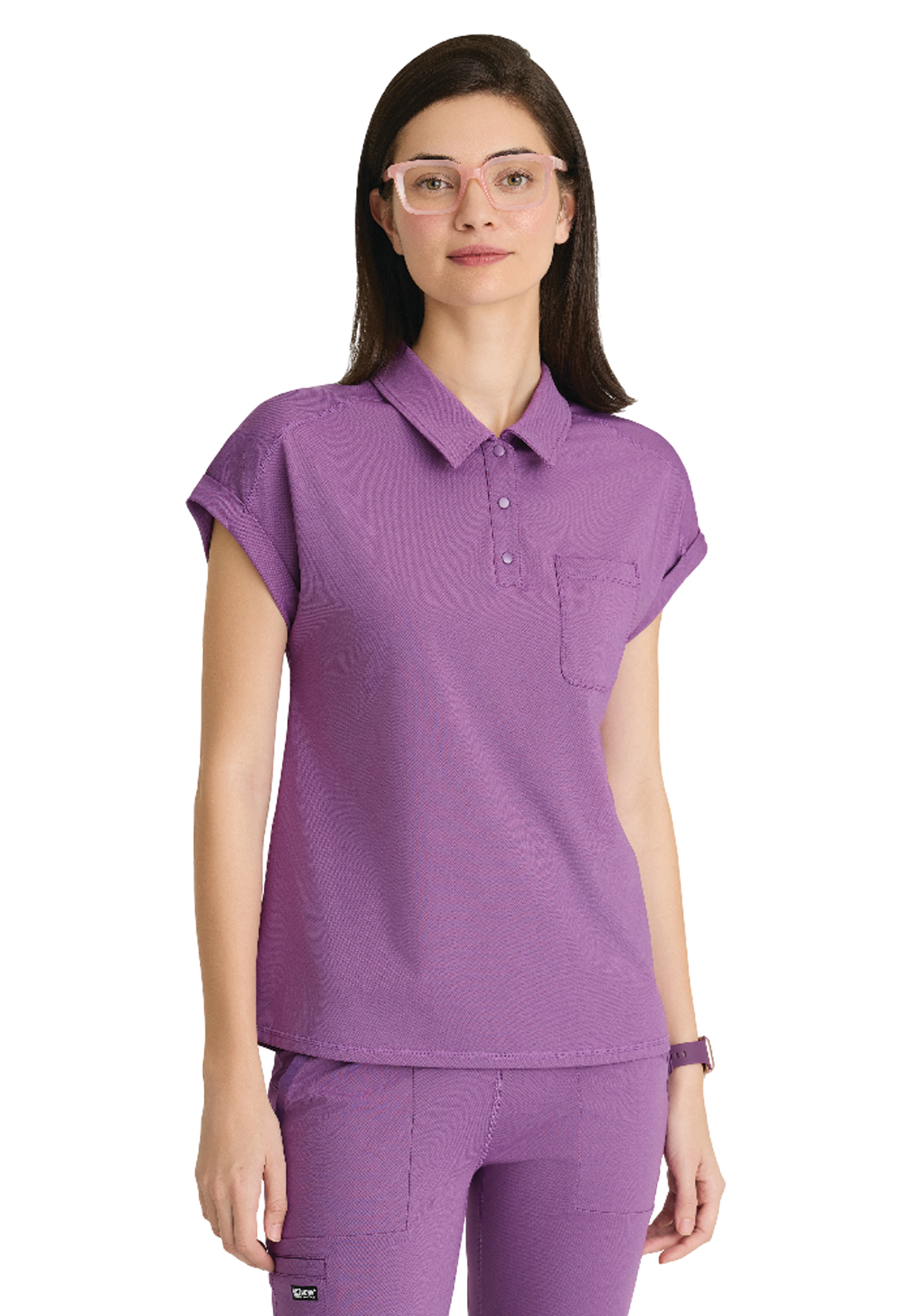 Grey's Anatomy GRST254 Women's One-Pocket Snap Placket Renew Scrub Top