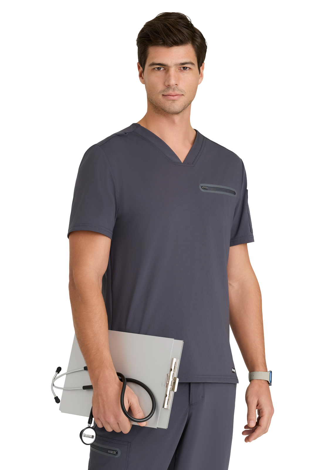 Grey's Anatomy GRST275 Men's Two-Pocket V-Neck Clarity Scrub Top