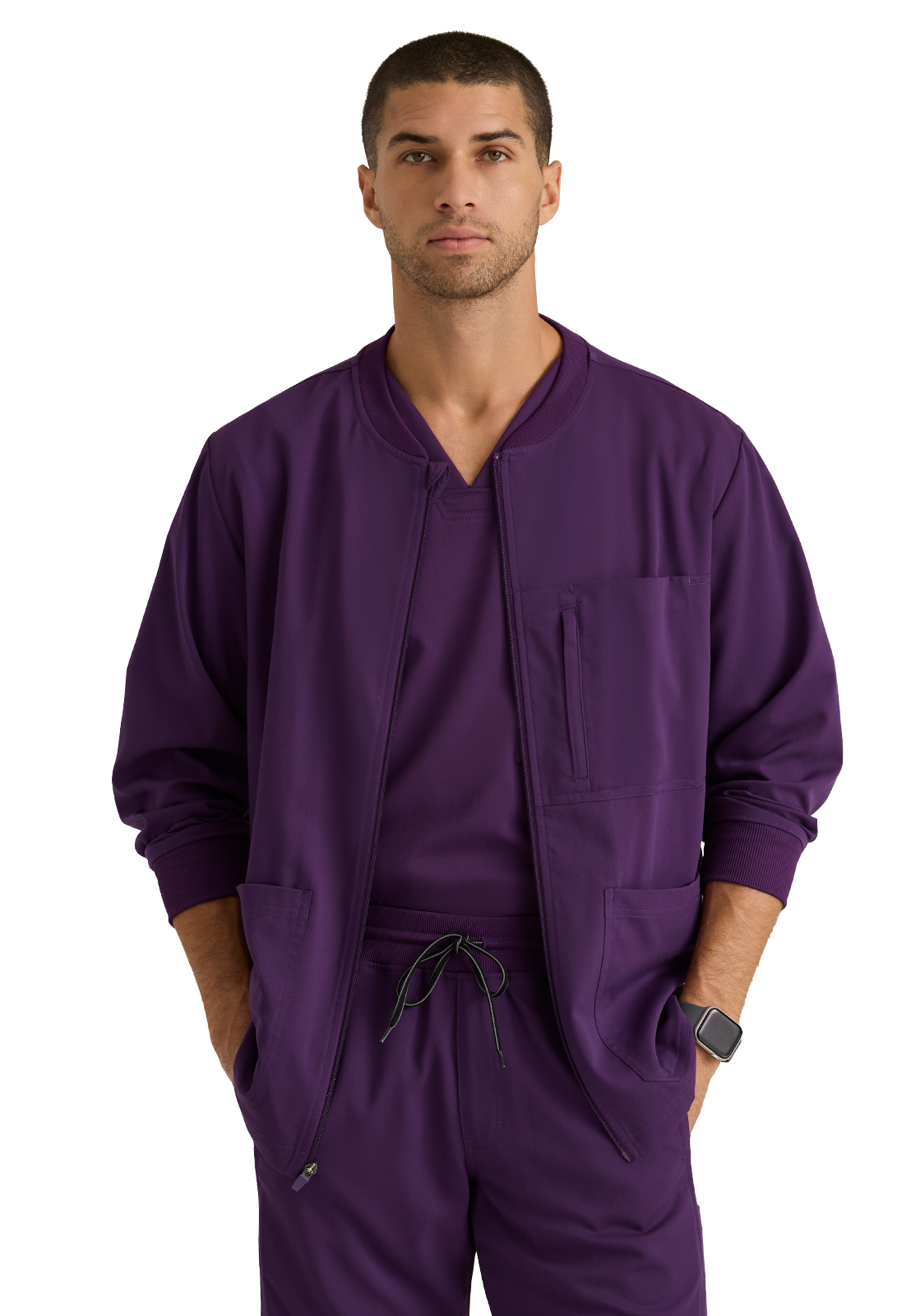 Grey's Anatomy GRSW871 Men's Five-Pocket React Warm-Up Scrub Jacket