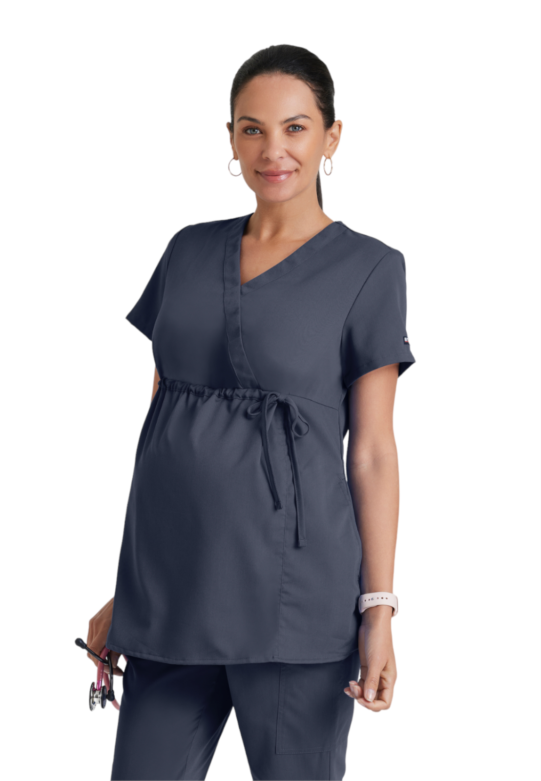 Grey's Anatomy GRT094 Women's Two-Pocket Mock Wrap Lilah Maternity Scrub Top