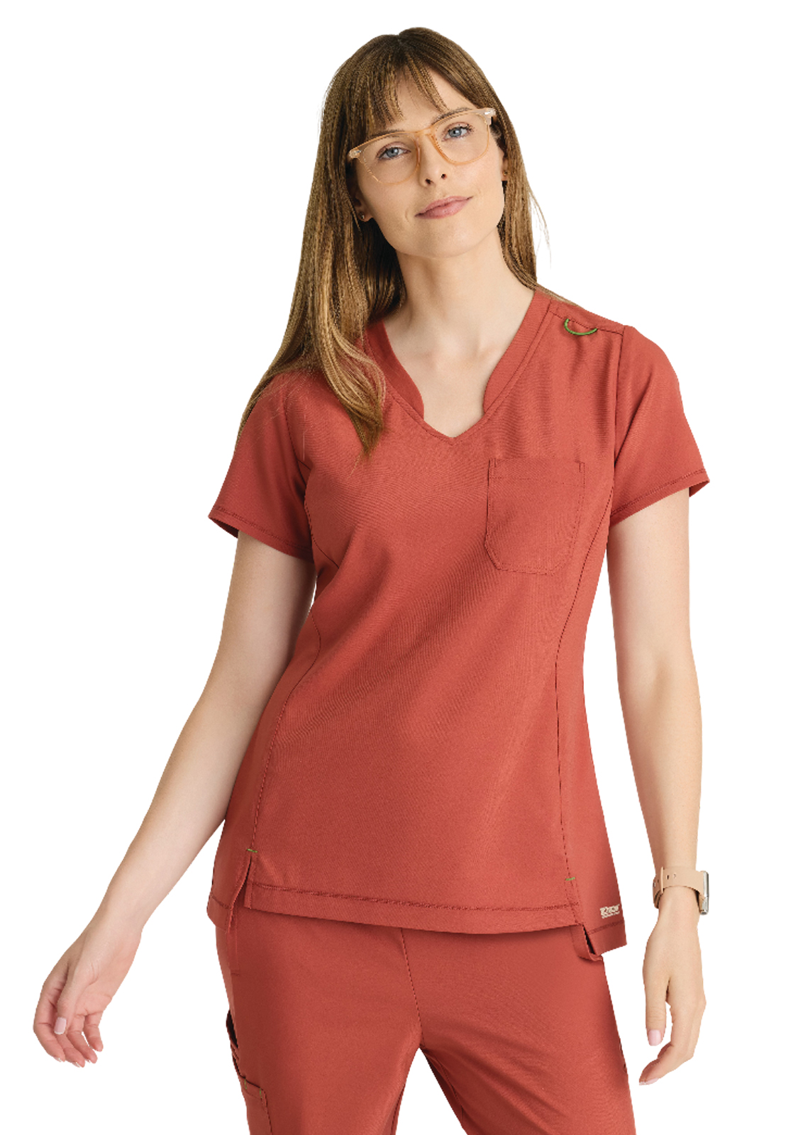 Grey's Anatomy GSST181 Women's One-Pocket Banded V-Neck Sway Scrub Top