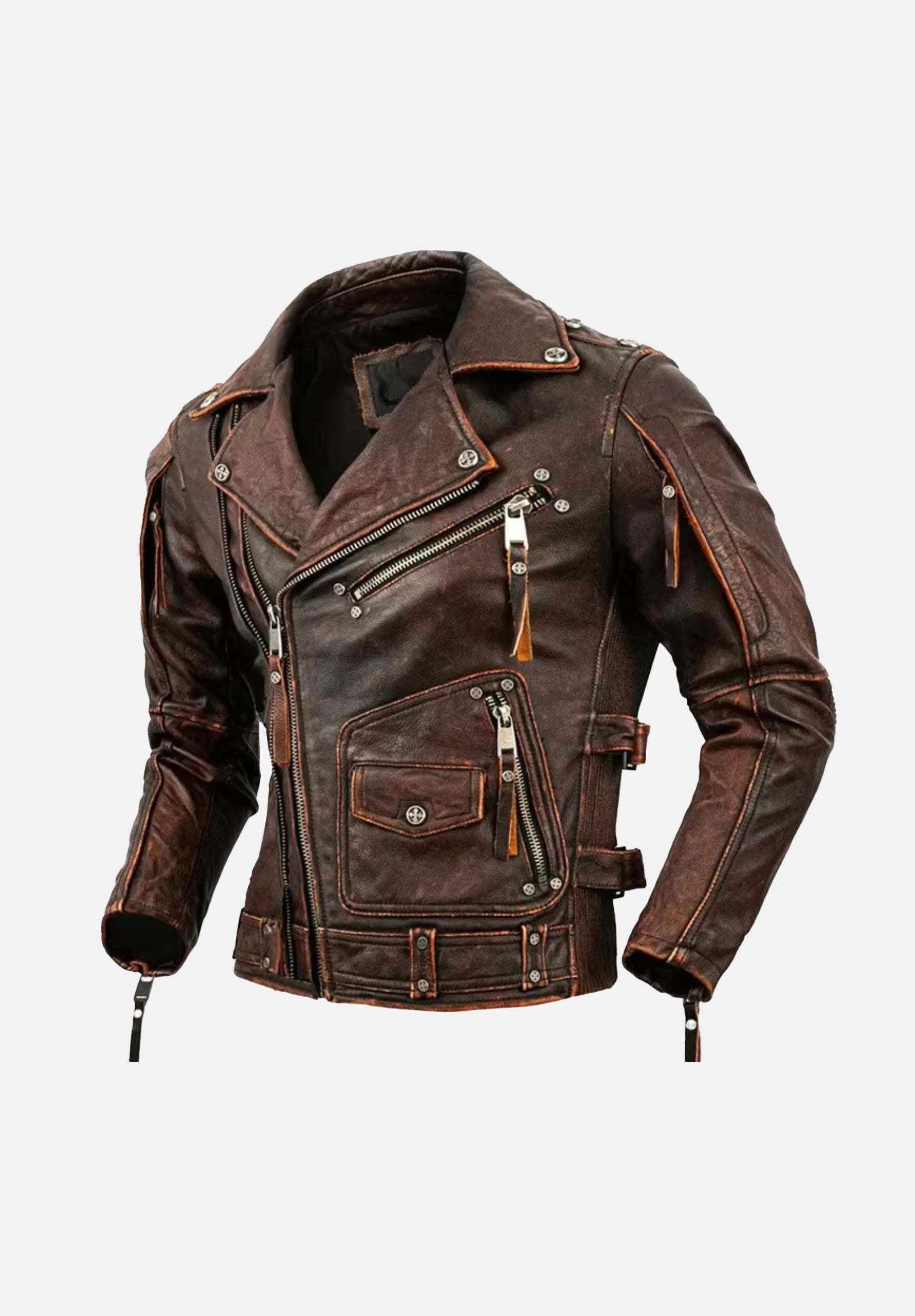 BJM105 Duncan Biker Leather Jacket
