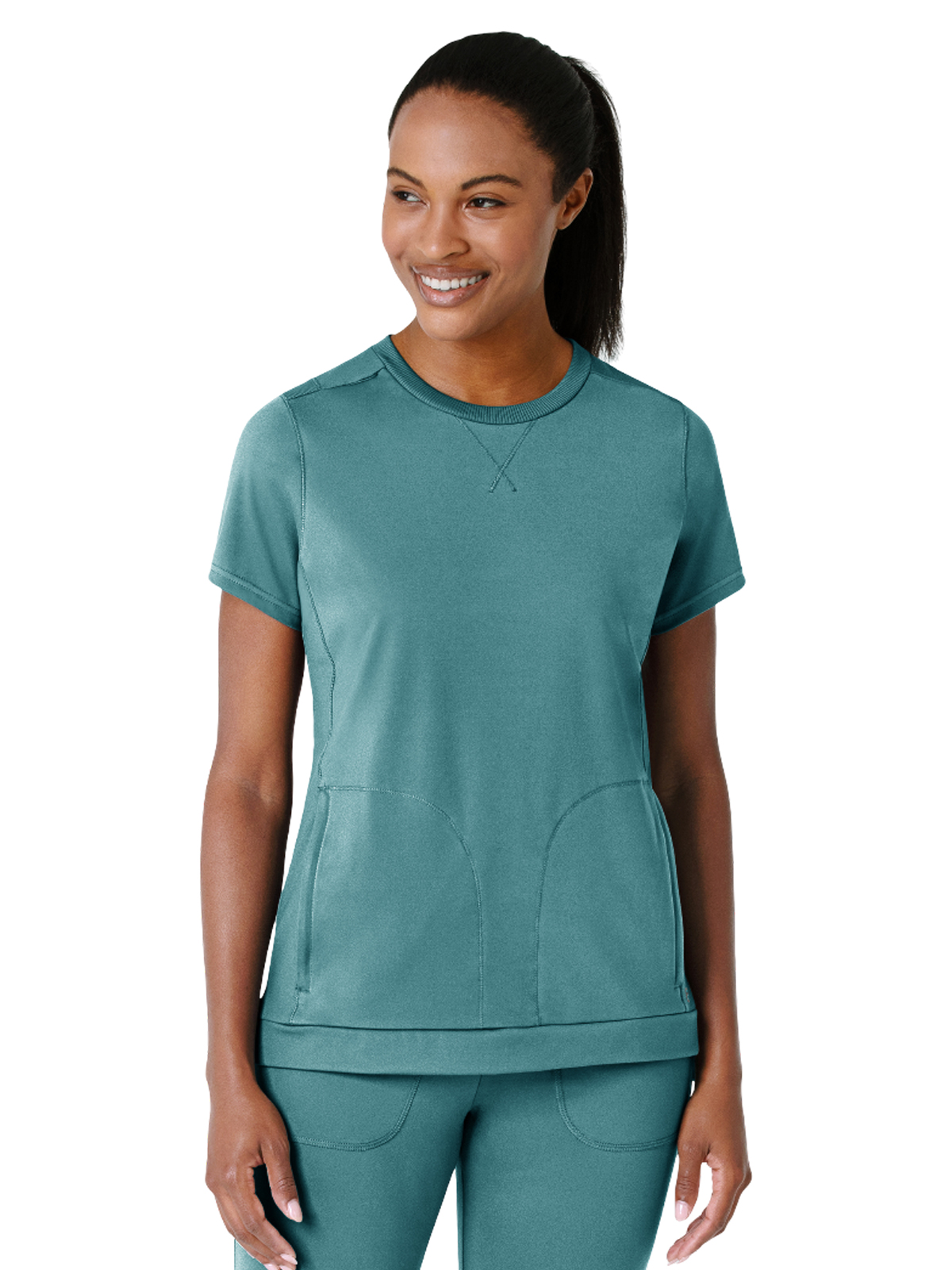 Wink 6359 Women's Two-Pocket Flex-n-Reach Crew Neck Top