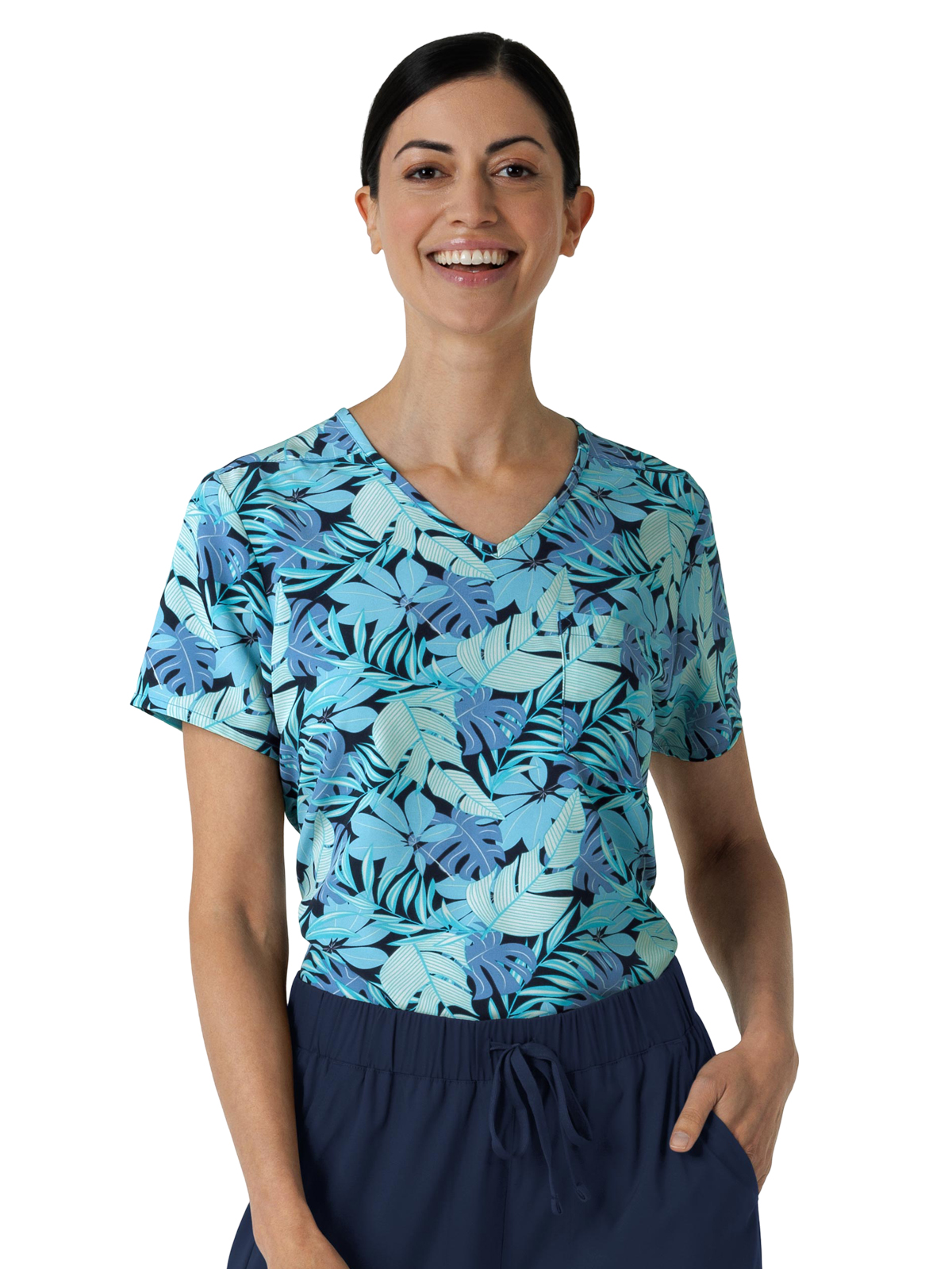 Wink 6467 Women's 1-Pocket Tuck-in Print Scrub Top