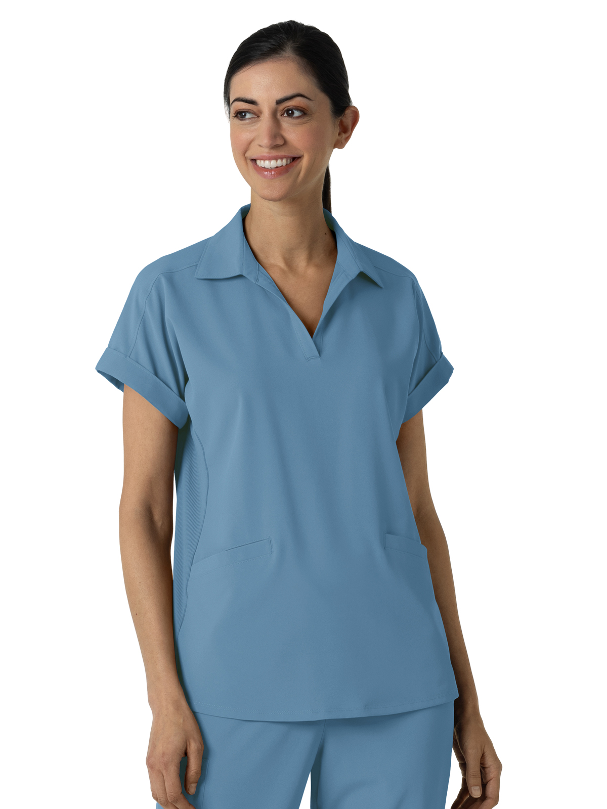 Wink 6934 Women’s Two-Pocket Flex-n-Reach Collared Top