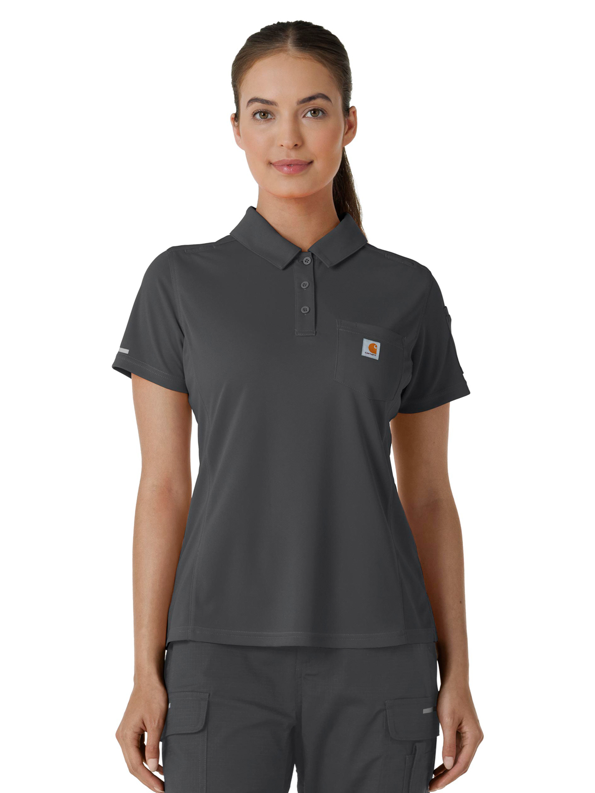 Carhartt Scrubs C12119 Women's Three-Pocket Lightweight Short Sleeve Polo Scrub Top