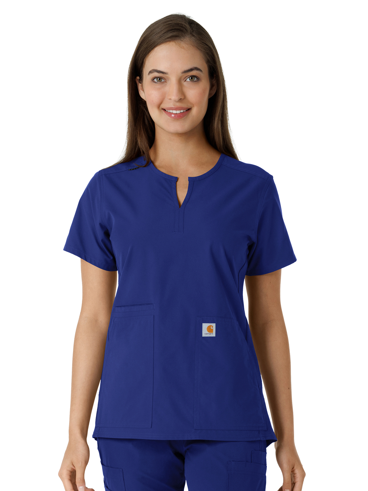 Carhartt Scrubs C12413 Women's Notch Neck Tunic Knit Panel Top