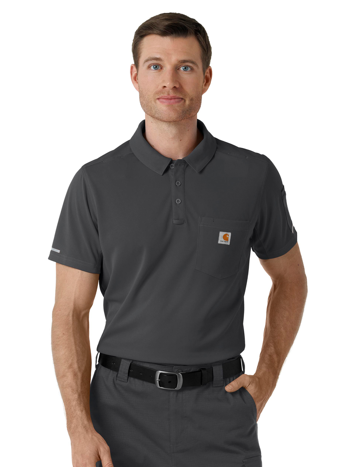 Carhartt Scrubs C16119 Men's Three-Pocket Lightweight Short Sleeve Polo Scrub Top
