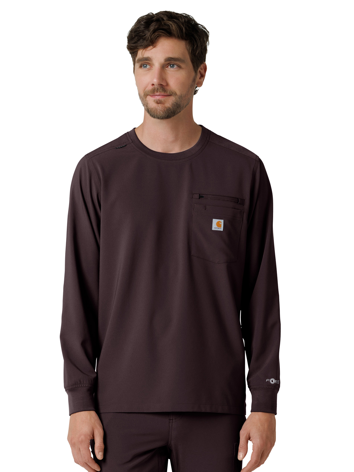 Carhartt Scrubs C16610 Men's Two-Pocket Crew Neck Long Sleeve Scrub Top