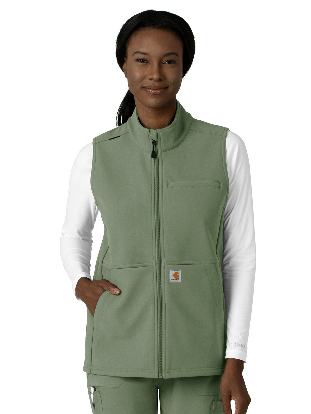 Carhartt Scrubs C83023 Women's Four-Pocket Bonded Fleece Vest