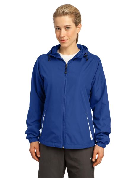 Sport-Tek &  Ladies Colorblock Hooded Raglan Jacket. LST76