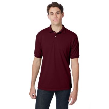 Hanes 054 Adult 50/50 EcoSmart? Jersey Knit Polo - MAROON