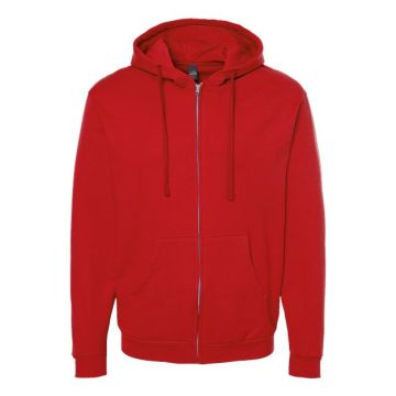 Tultex 331 Unisex Full-Zip Hooded Sweatshirt - L - Red