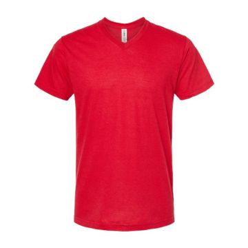 Tultex 207 Unisex Poly-Rich V-Neck T-Shirt - M - Red