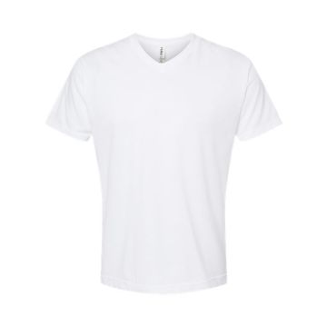 Tultex 207 Unisex Poly-Rich V-Neck T-Shirt - S - White