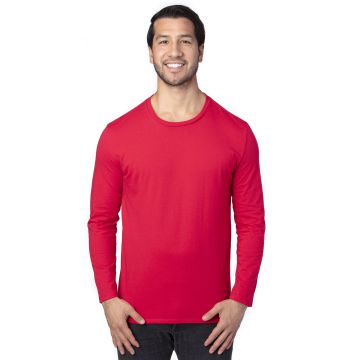 Threadfast Apparel 100LS Unisex Ultimate CVC Long-Sleeve T-Shirt - RED