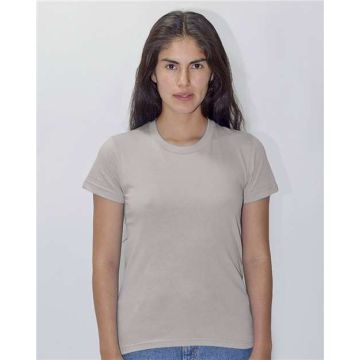 Los Angeles Apparel 21002 USA-Made Women's Fine Jersey T-Shirt - 2XL - Silver