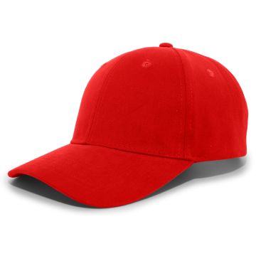 Augusta Sportswear 101C Brushed Cotton Twill Hook-And-Loop Adjustable Cap - RED