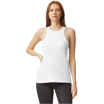American Apparel 101CVC Ladies' CVC Racerneck Tank - WHITE