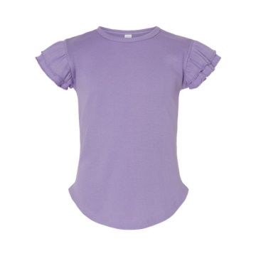 Rabbit Skins 3339 Toddler Flutter Sleeve Tee - 4T - Lavender