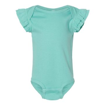 Rabbit Skins 4439 Infant Flutter Sleeve Baby Rib Bodysuit