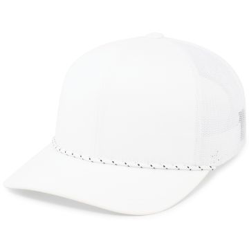 Augusta Sportswear 104BR Trucker Snapback Braid Cap - WHITE