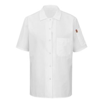 Chef Designs 501X Women's Mimix™ Short Sleeve Cook Shirt with OilBlok - XS - White
