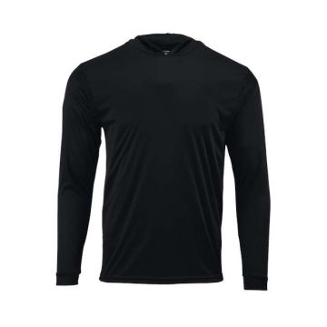 Paragon 221Y Youth Bahama Performance Hooded Long Sleeve T-Shirt - S - Black