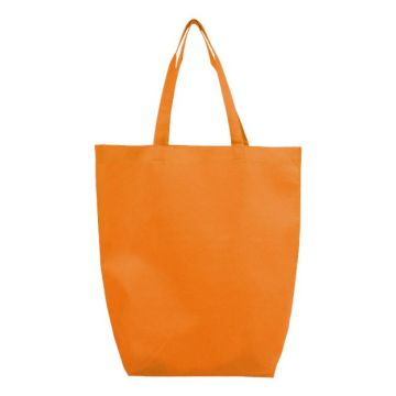 Q-tees Q1251 Non-Woven Gusset Bottom Tote - Orange