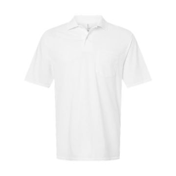 Jerzees 436MP Dri-Power® Polo with Pocket - White