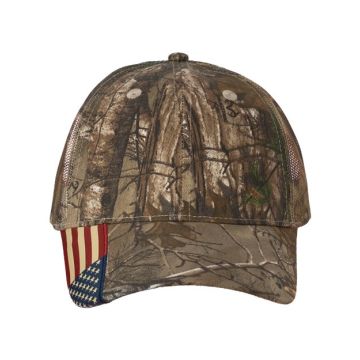 Kati LC350M Camo Woven USA Flag Mesh Cap