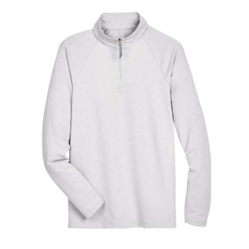 Devon & Jones DG480 CrownLux Performance® Clubhouse Micro-Stripe Quarter-Zip Pullover - Silver