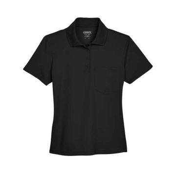 Core365 78181P Women's Origin Performance Piqué Polo with Pocket - Black