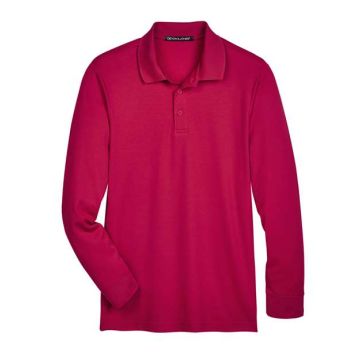 Devon & Jones DG20L CrownLux Performance® Plaited Long Sleeve Polo - Red