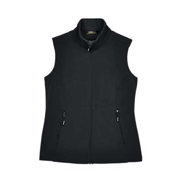 Core365 CE701W Women's Cruise Two-Layer Fleece Bonded Soft Shell Vest - Black