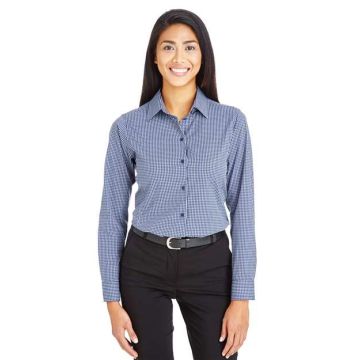 Devon & Jones DG535W Women's CrownLux Performance® Tonal Mini Check Woven Dress Shirt