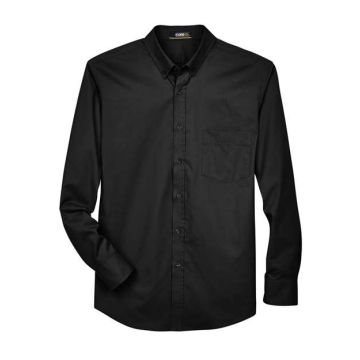 Core365 88193T Tall Operate Long Sleeve Twill Dress Shirt - Black