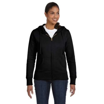 Econscious EC4501 Women's Full-Zip Hooded Sweatshirt - Black
