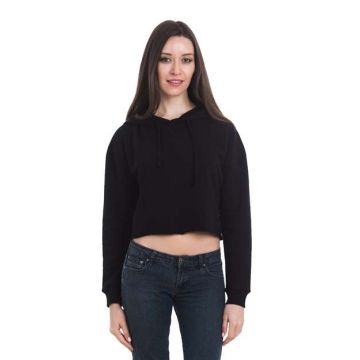 Lane Seven LS12000 Women's Cropped Fleece Hooded Sweatshirt - Black