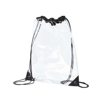 Bagedge BE253 PVC Clear Drawstring Bag - Black