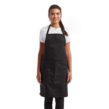 Artisan Collection By Reprime RP154 Recycled Bib Apron with Pocket - Black