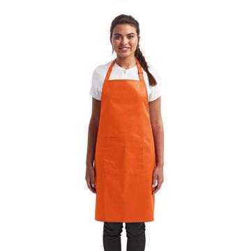 Artisan Collection By Reprime RP154 Recycled Bib Apron with Pocket - Orange